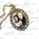 Custom Necklace W/ Your Photo, Small Oval Setting